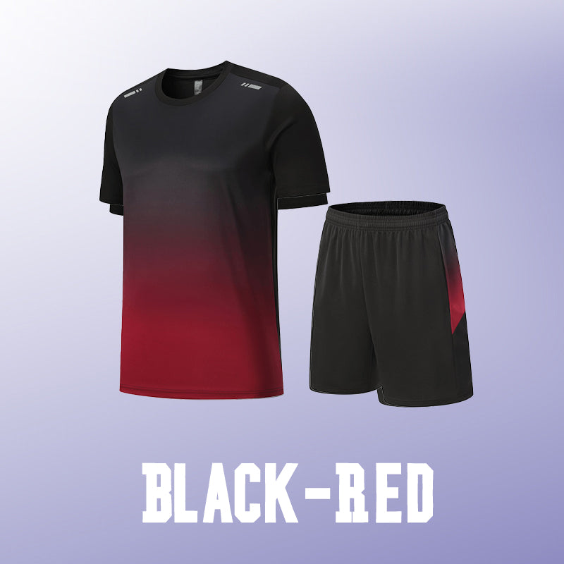☀️💦Men’s Loose-Fit Breathable Quick-Drying Athletic T-Shirt & Shorts Tracksuit-10