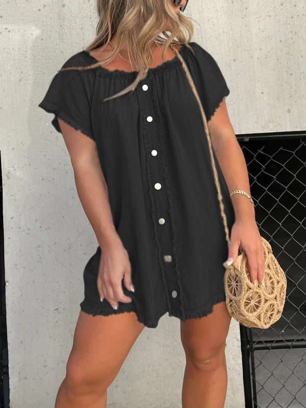 🔥HOT SALE💝Short Sleeve Casual Denim Dress（57% OFF）-9