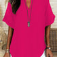 💞50K+ SOLD!🌸Women's Plain Short Sleeve Blouse, Casual Solid Color Top for Daily Wear-6