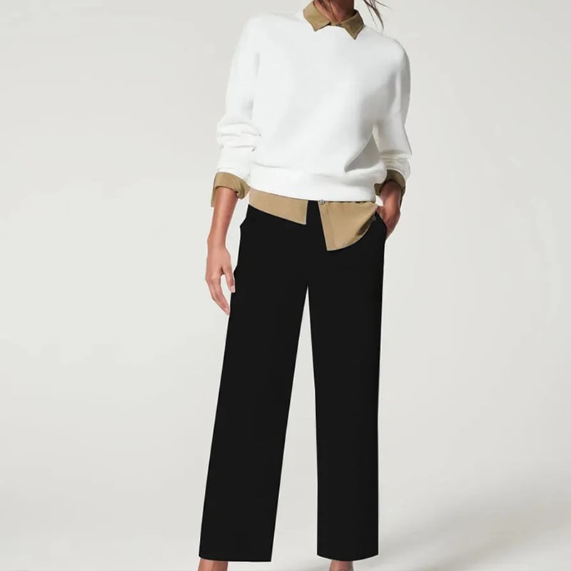 🔥2024 HOT SALE🔥Stretch Twill Cropped Wide Leg Pants-19