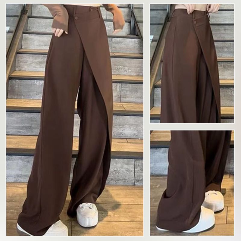 🔥HOT Sale🔥Women's Fashionable Irregular Patchwork Full-length Wide-leg Pants-2
