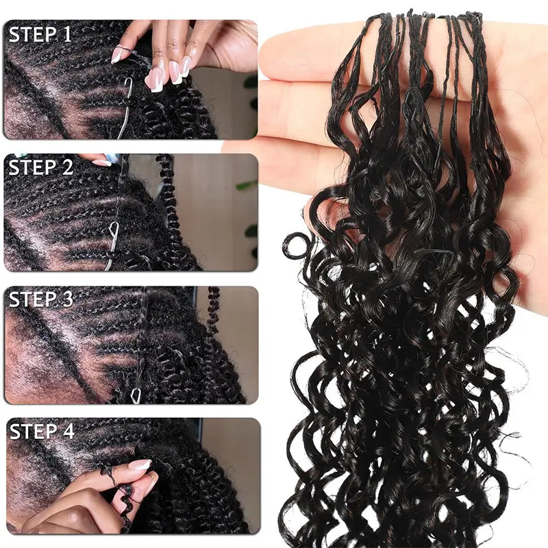 ISEE Hair Boho Braids – Knotless Crochet, 4-5 Packs Full Head-2