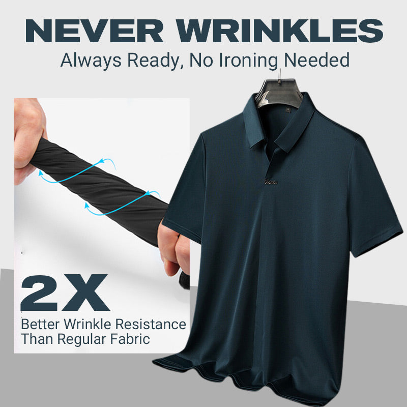 🔥Men’s Casual Lapel Breathable Wrinkle-free T-shirt-1