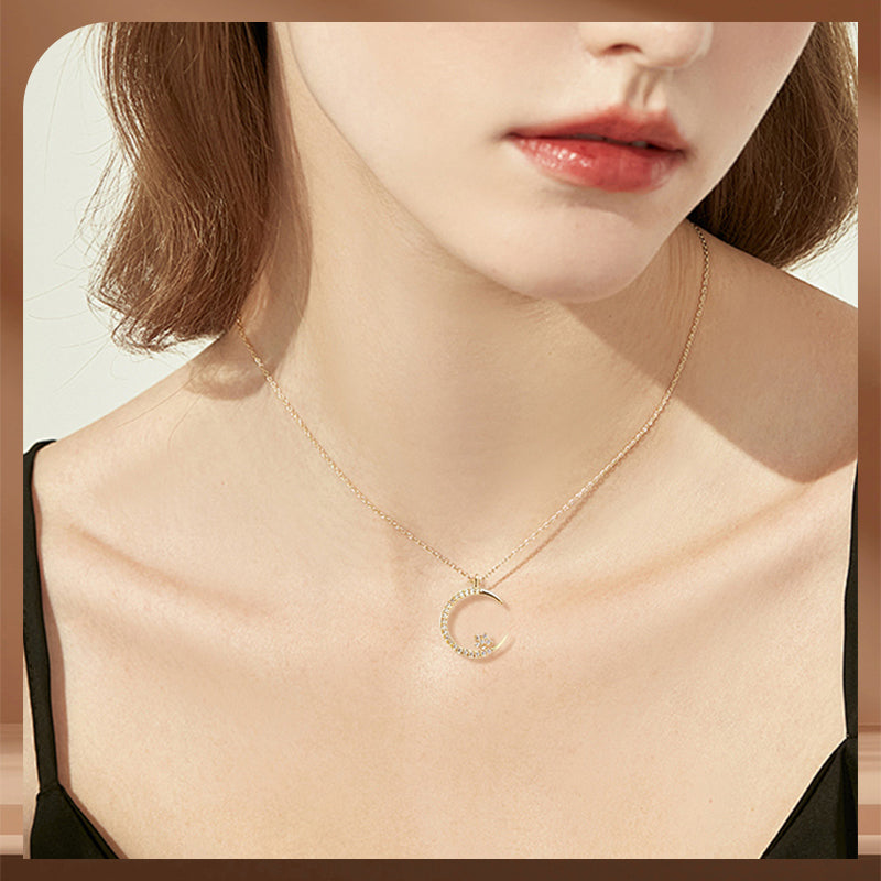 🖤Black Friday Sale:50% OFF🖤Bright Night: Moon Star Necklace🌙✨-5