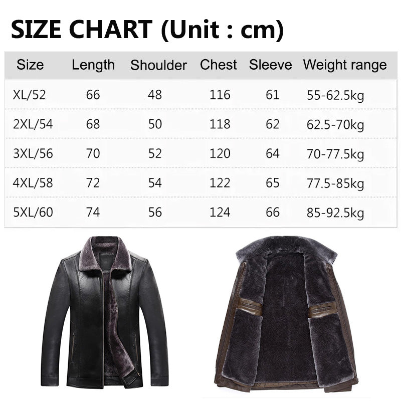 ❄️Winter Specials❄️ Men's Faux Fur Lined PU Leather Warm Jacket-8
