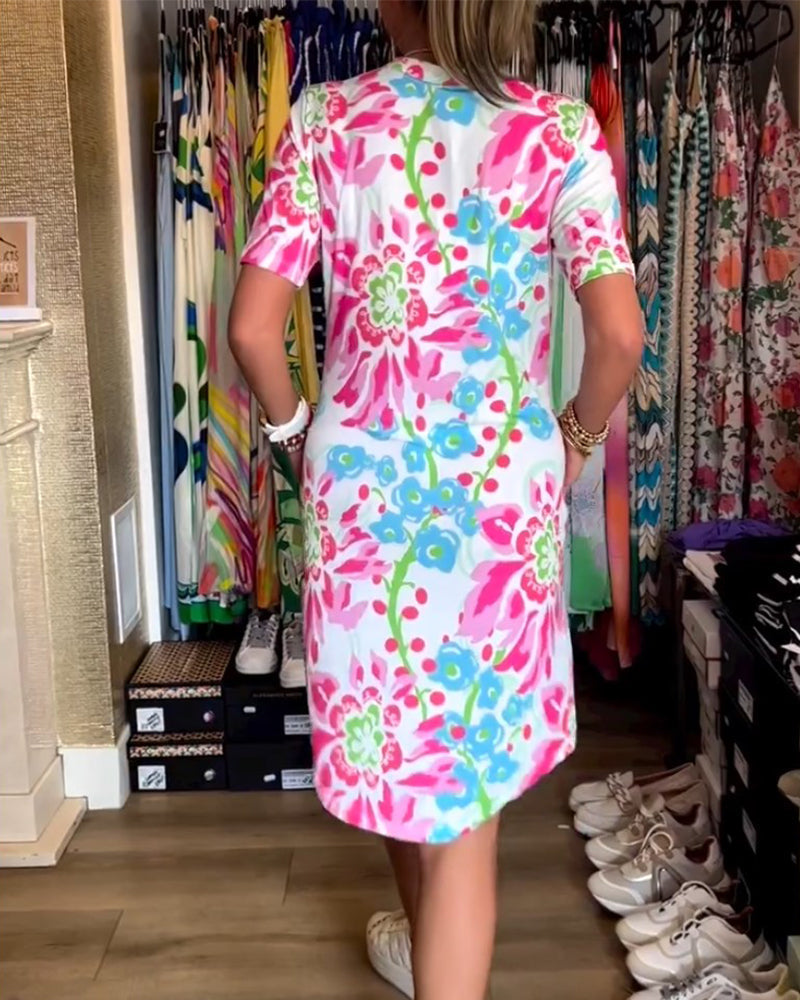 🌷Limited Time Offer 58% OFF💞Short-sleeved dress with floral print-8