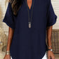 💞50K+ SOLD!🌸Women's Plain Short Sleeve Blouse, Casual Solid Color Top for Daily Wear