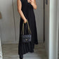 🔥HOT SALE🔥Sleeveless pleated simple solid colour dress-13