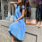 🔥HOT SALE🔥Sleeveless pleated simple solid colour dress-5