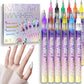 🌈 12 Colours Nail Art Pens Set: Precision Dual Tips for French Manicure, Gradient & 3D Nail Art | Salon Quality DIY Kit 🎨💅