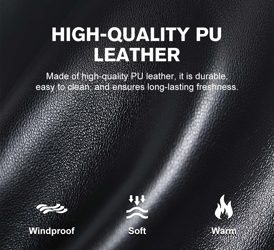 🔥Give the elders a warm winter🍃PU Leather Flat Top Warm Baseball Cap-2
