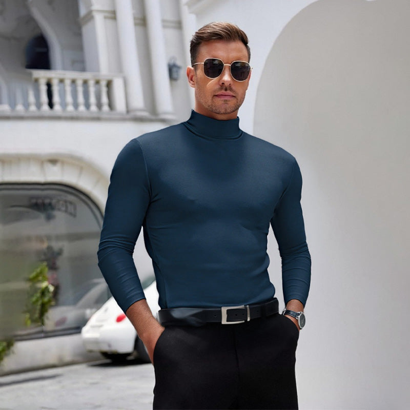 🖤Black Friday Sale:50% OFF🔥Mens High Neck Slim Fit Long Sleeve T-shirt-2
