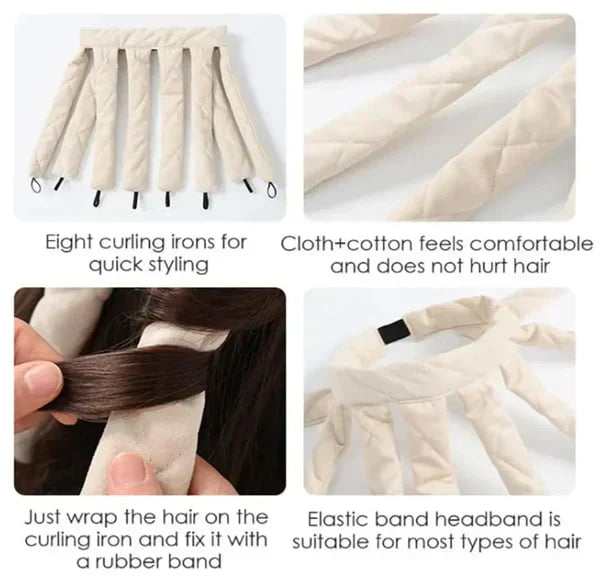 💗Sleep-in hairband Heat-Free Curling Tongs-3