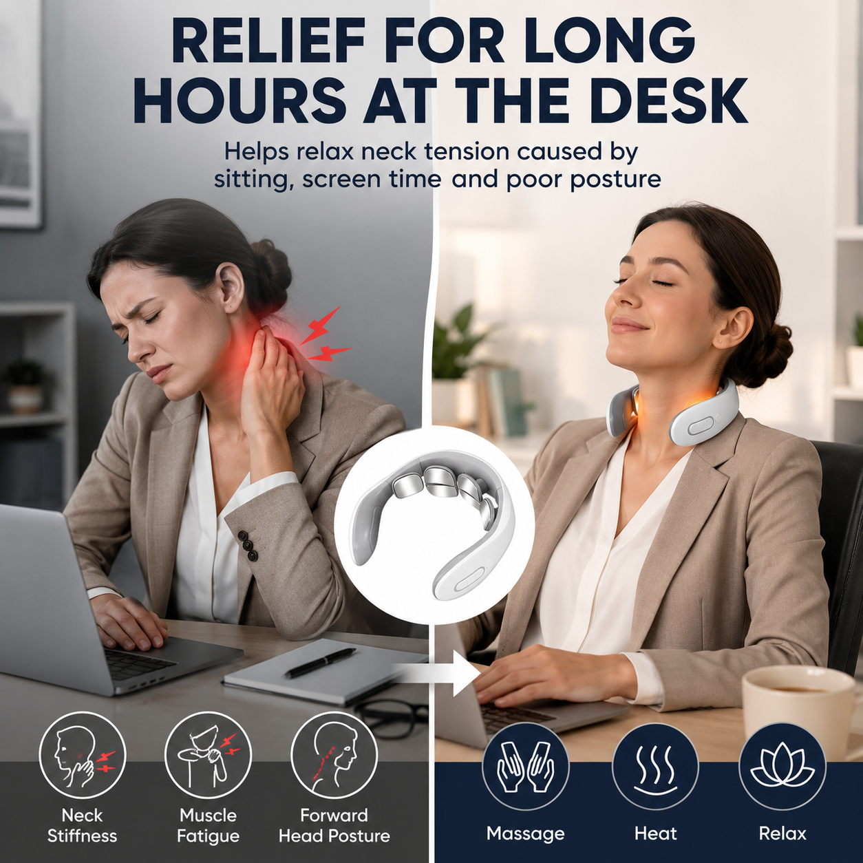Heated 4D Neck Massager / Portable 4D Neck Relaxer-3
