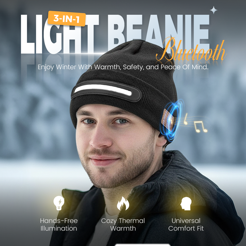 ✨New Arrival✨Rechargeable Bluetooth Beanie Hat with Light-3