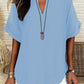 💞50K+ SOLD!🌸Women's Plain Short Sleeve Blouse, Casual Solid Color Top for Daily Wear-5