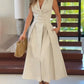 🔥Hot Sale 33% off💃Sleeveless Solid Color Lapel Midi Dresses✈️Buy 2 free shipping-2