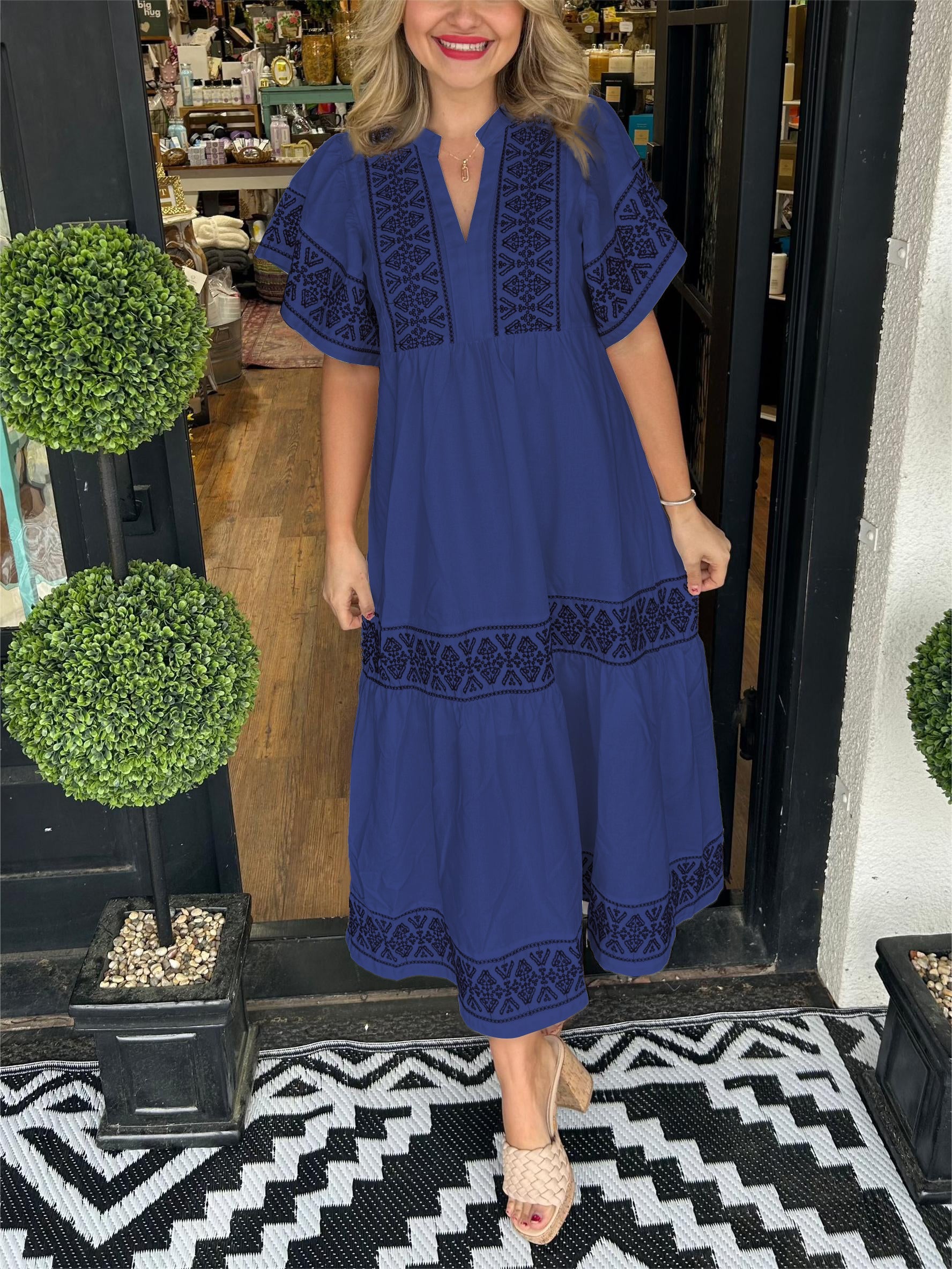 BEST SELLING 52%OFF💝2024 Women's V-Neck Boho Maxi Dress💝-4