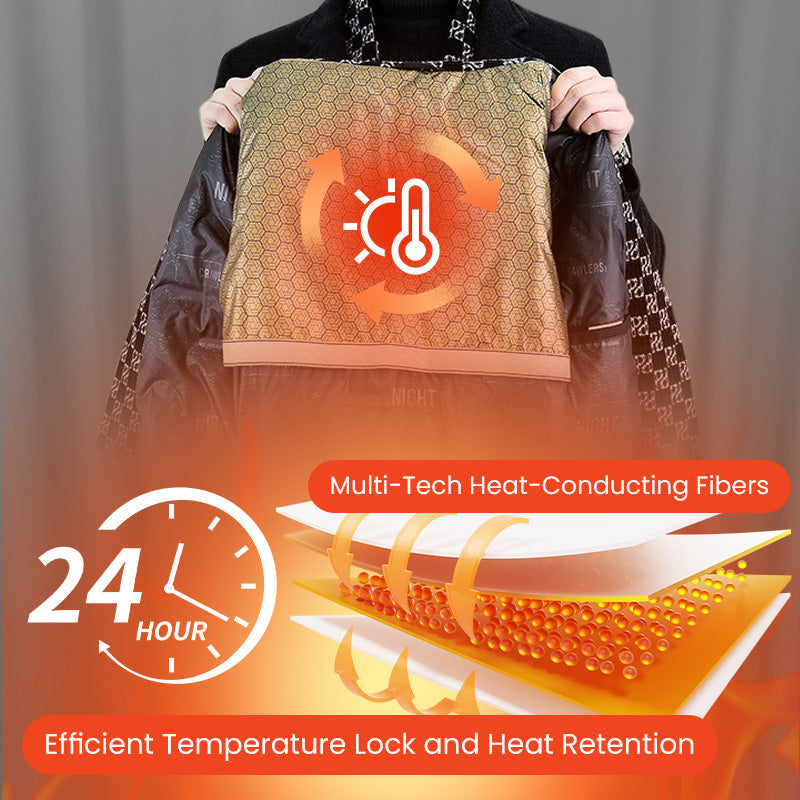 🎅Christmas Pre-sale🎁Men’s Stylish Notched Lapel Winter Tweed Jacket with White Duck Down Lining-4