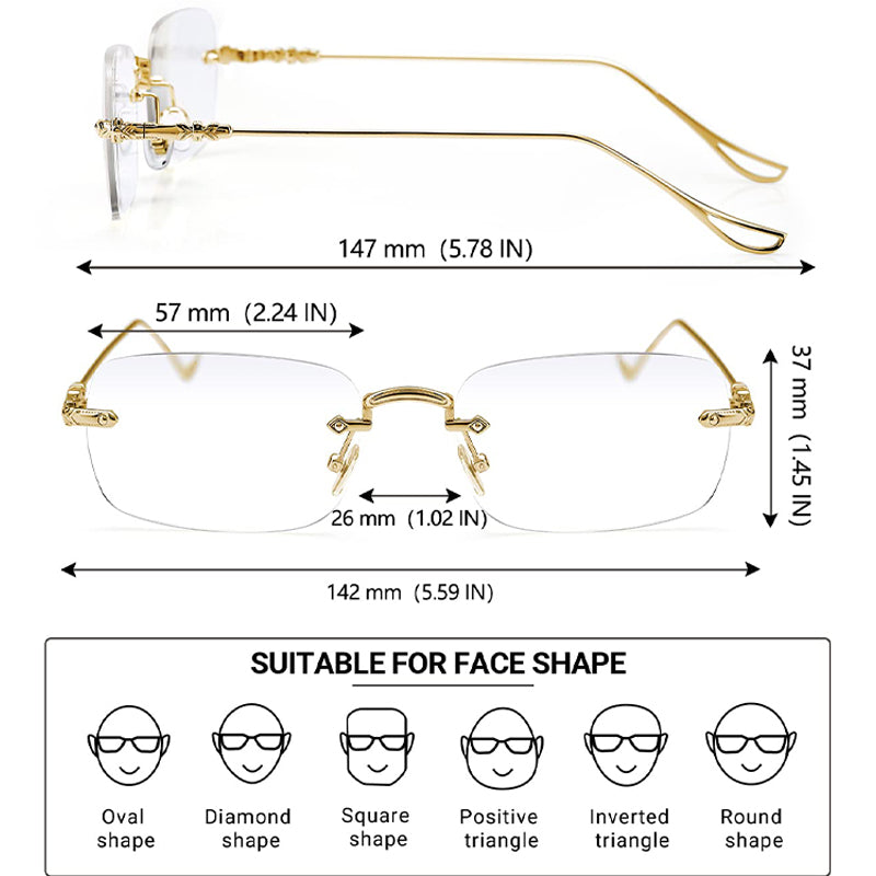 Hot Sale🔥Anti Blue Light Rimless Glasses-5