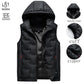 🧥 Men’s Slim-Fit Hooded Waistcoat - Sleeveless Front-Zip Gilet, Cozy