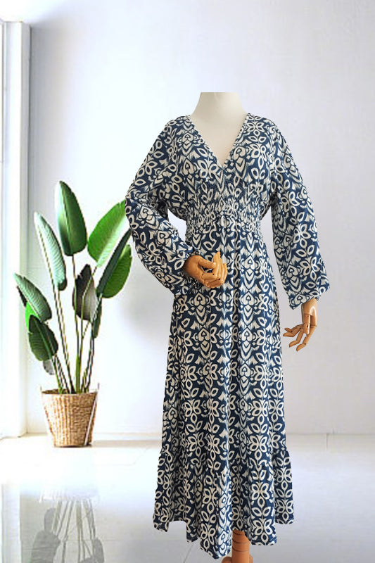 🔥SUMMER SALE 53% OFF 👗New Floral Print V Neck-Long Dress-13