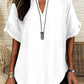 💞50K+ SOLD!🌸Women's Plain Short Sleeve Blouse, Casual Solid Color Top for Daily Wear-2