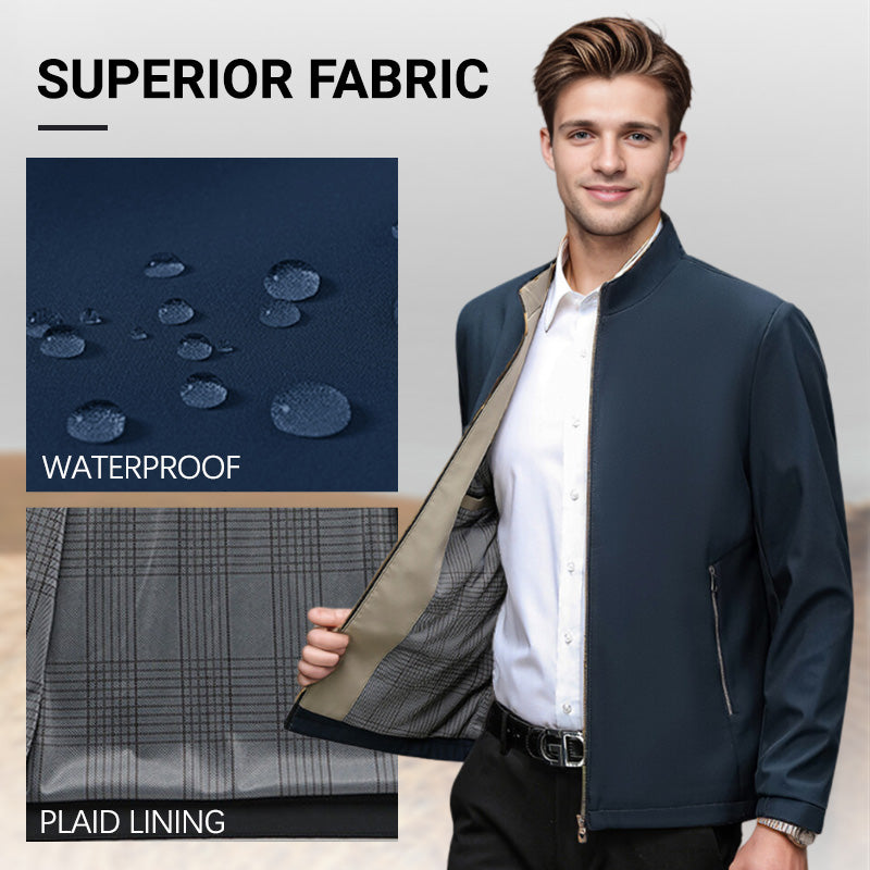 ✨Fall New Arrivals ✨Men's Standing Collar Zipper Casual Jacket-4