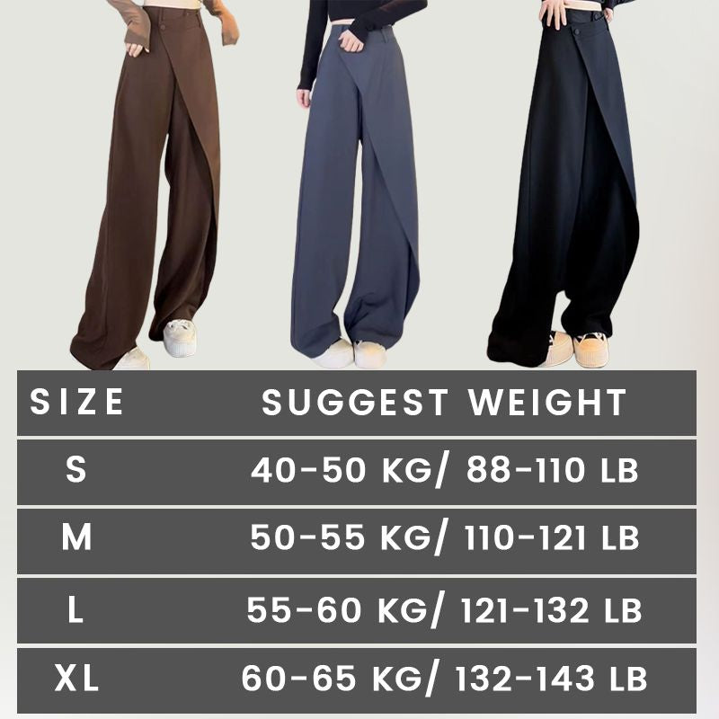 🔥HOT Sale🔥Women's Fashionable Irregular Patchwork Full-length Wide-leg Pants-5