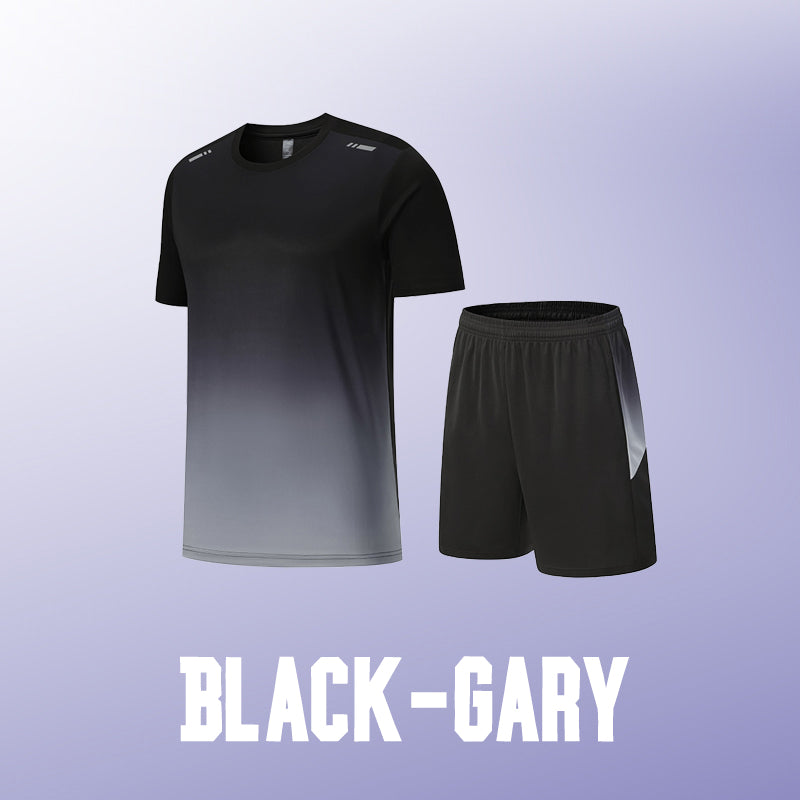 ☀️💦Men’s Loose-Fit Breathable Quick-Drying Athletic T-Shirt & Shorts Tracksuit-9