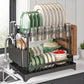 🍽️ 50% OFF!  2-Tier Dish Rack – With Drip Tray, Space-Saving & Ideal for Family Kitchens 🏠-8