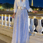 🔥HOT SALE-69% OFF💝Elegant long-sleeved blouse with V-neckline and wide sequinned jumpsuit trousers