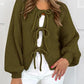 🍂Autumn Hot Sale ！💖Women's Long Sleeve Tie Front Knit Sweater