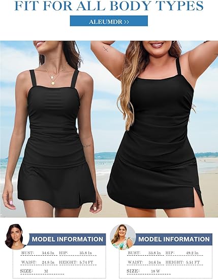💥Last Day Special Sale 50% OFF🩱Women Vintage Tummy Control Two Piece Tankini Swimsuits-5