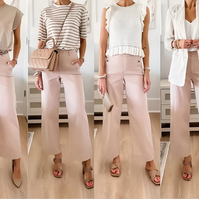 🔥2024 HOT SALE🔥Stretch Twill Cropped Wide Leg Pants-10
