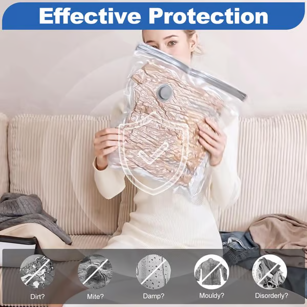🧳   Pack of 6 Compression Bags for USB Electric Vacuum Cleaner – Space-Saving Storage, Airtight Seal, Reusable & Durable 🌀-6