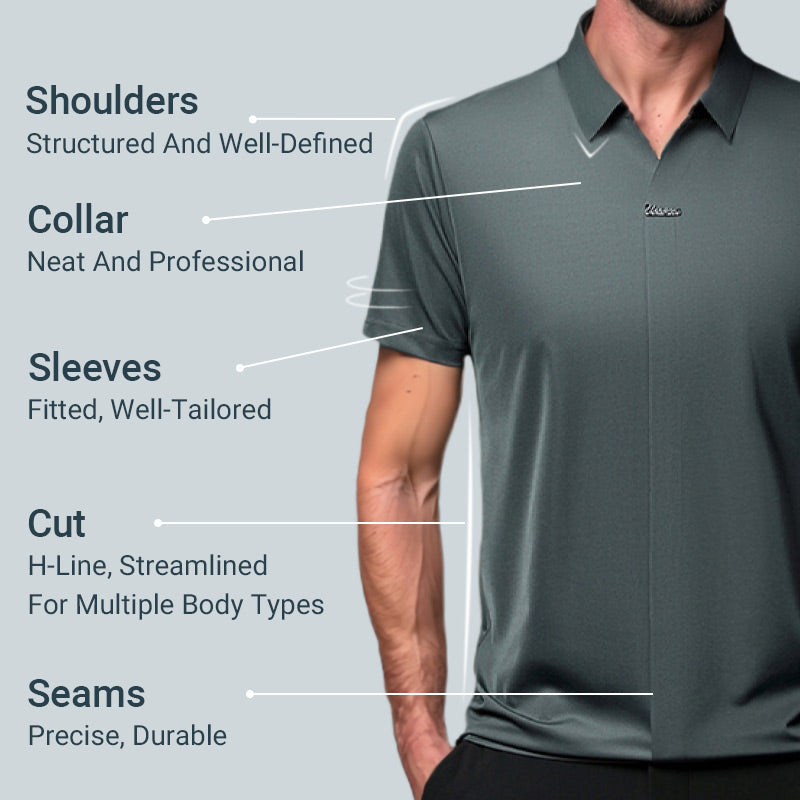 🔥Men’s Casual Lapel Breathable Wrinkle-free T-shirt-2