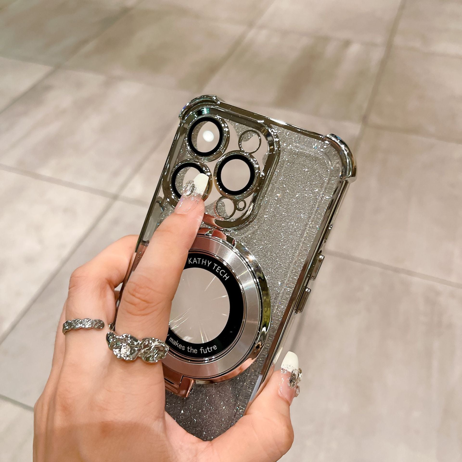 💥Limited time 50% off🔥Suitable for iPhone  Galvanic Glitter four corners with protection against dropping the mobile phone-4