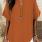 💞50K+ SOLD!🌸Women's Plain Short Sleeve Blouse, Casual Solid Color Top for Daily Wear-10