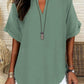 💞50K+ SOLD!🌸Women's Plain Short Sleeve Blouse, Casual Solid Color Top for Daily Wear-9