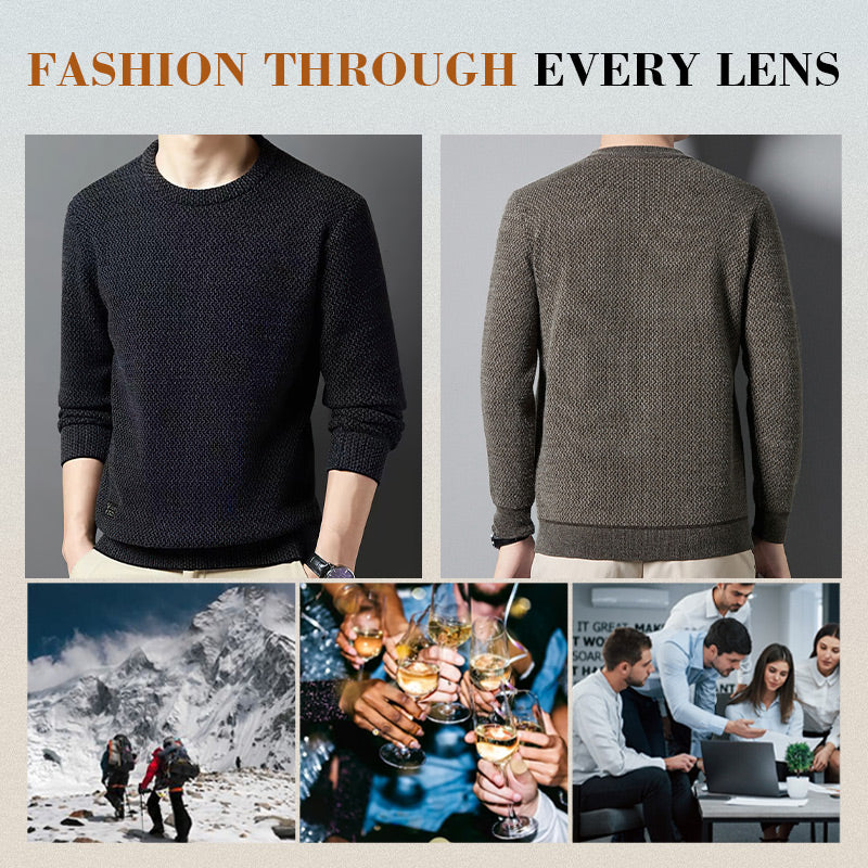 🎁Christmas Specials 50%OFF - Men's Warm Cozy Lined Crewneck Top-7