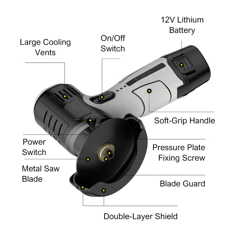 🧰12V Mini Angle Grinder with Cutting Disc-7