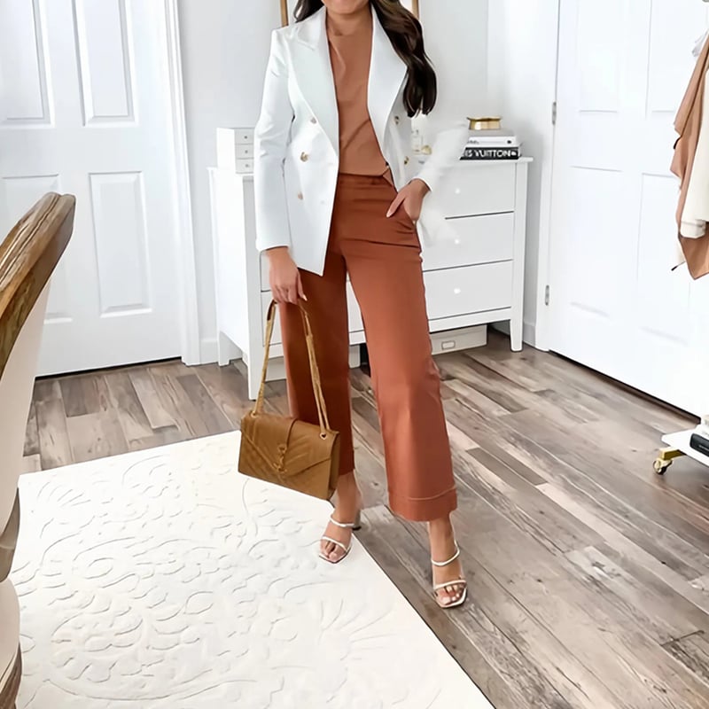 🔥2024 HOT SALE🔥Stretch Twill Cropped Wide Leg Pants-12