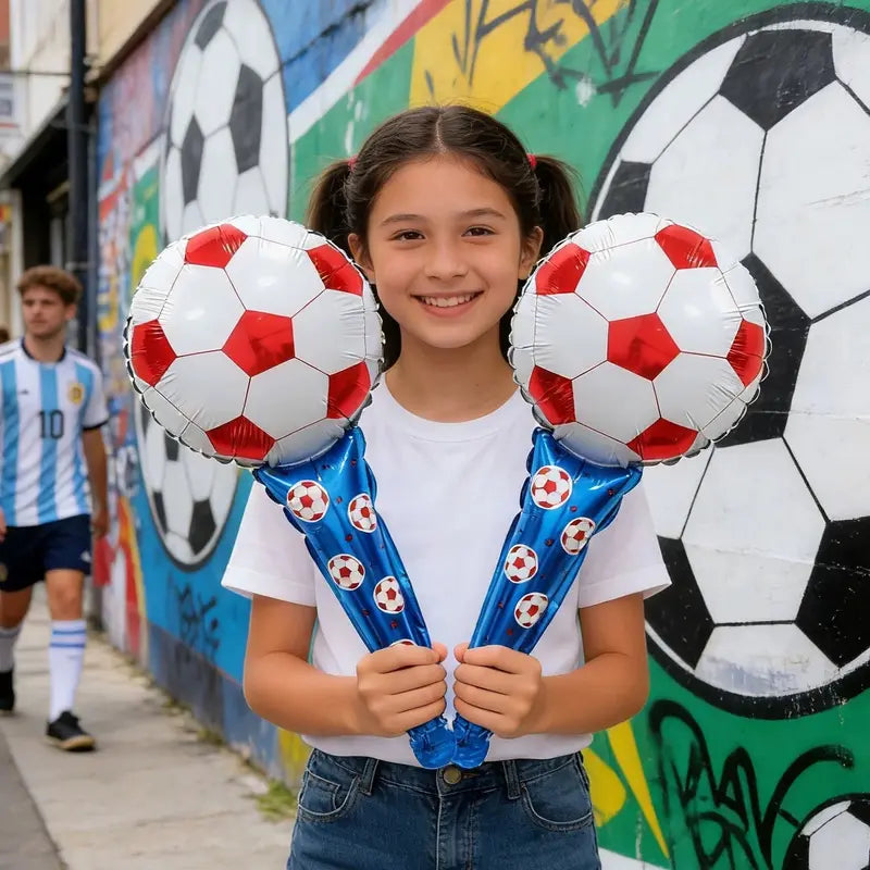 ⚽🏆 50pcs 2026 World Cup Party Set 4 Soccer Headbands 4 Cheer Sticks 🎉🎈 Foil Balloons Photo Backdrop-6