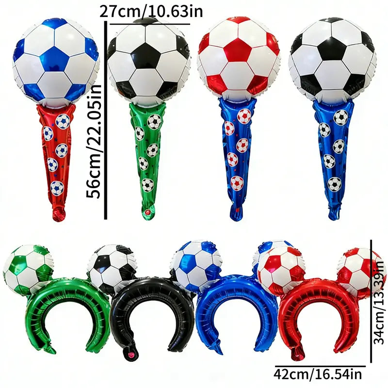⚽🏆 50pcs 2026 World Cup Party Set 4 Soccer Headbands 4 Cheer Sticks 🎉🎈 Foil Balloons Photo Backdrop-1