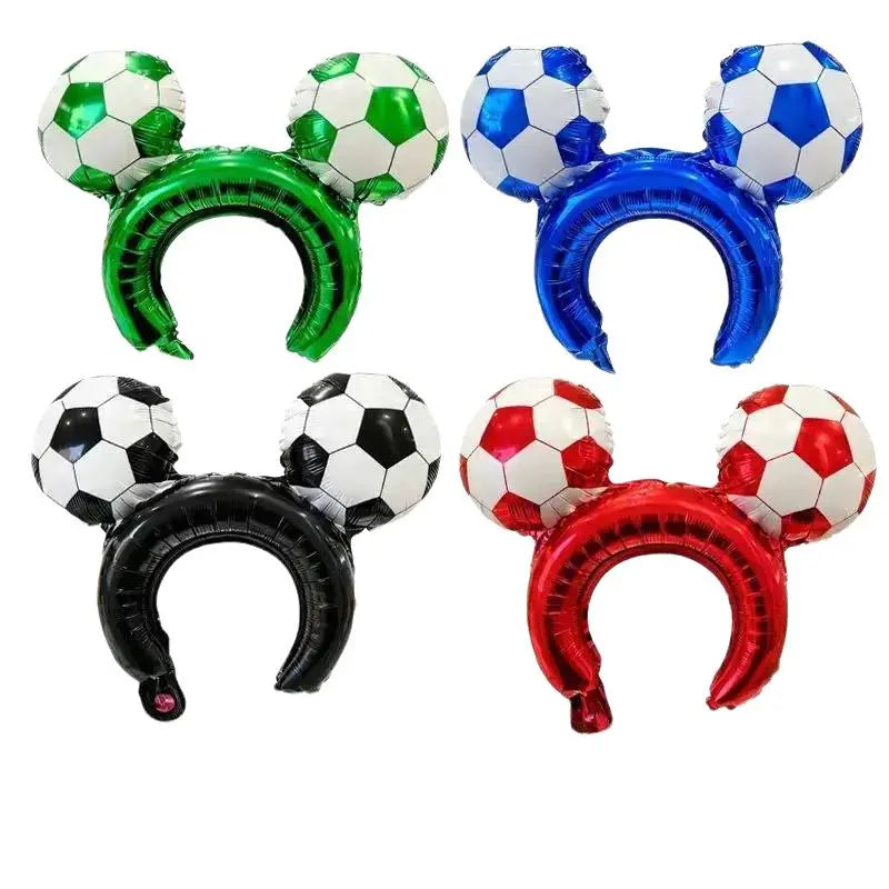 ⚽🏆 50pcs 2026 World Cup Party Set 4 Soccer Headbands 4 Cheer Sticks 🎉🎈 Foil Balloons Photo Backdrop-7