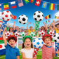 ⚽🏆 50pcs 2026 World Cup Party Set 4 Soccer Headbands 4 Cheer Sticks 🎉🎈 Foil Balloons Photo Backdrop-2