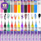 🌈 12 Colours Nail Art Pens Set: Precision Dual Tips for French Manicure, Gradient & 3D Nail Art | Salon Quality DIY Kit 🎨💅