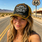 Retro US Route 66 100th Anniversary Art Printed Casual Baseball Cap - 100% Cotton