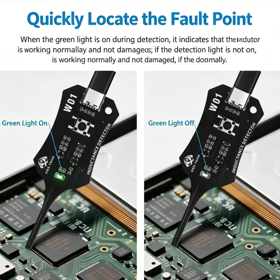 In-Circuit Inductor Tester – One-button simplicity, clear indicator. Non-contact, rapid diagnosis. A must-have for electronics repair. 📟🕊️-11